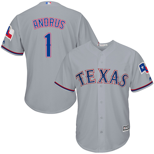 Rangers #1 Elvis Andrus Grey Cool Base Stitched Youth MLB Jersey
